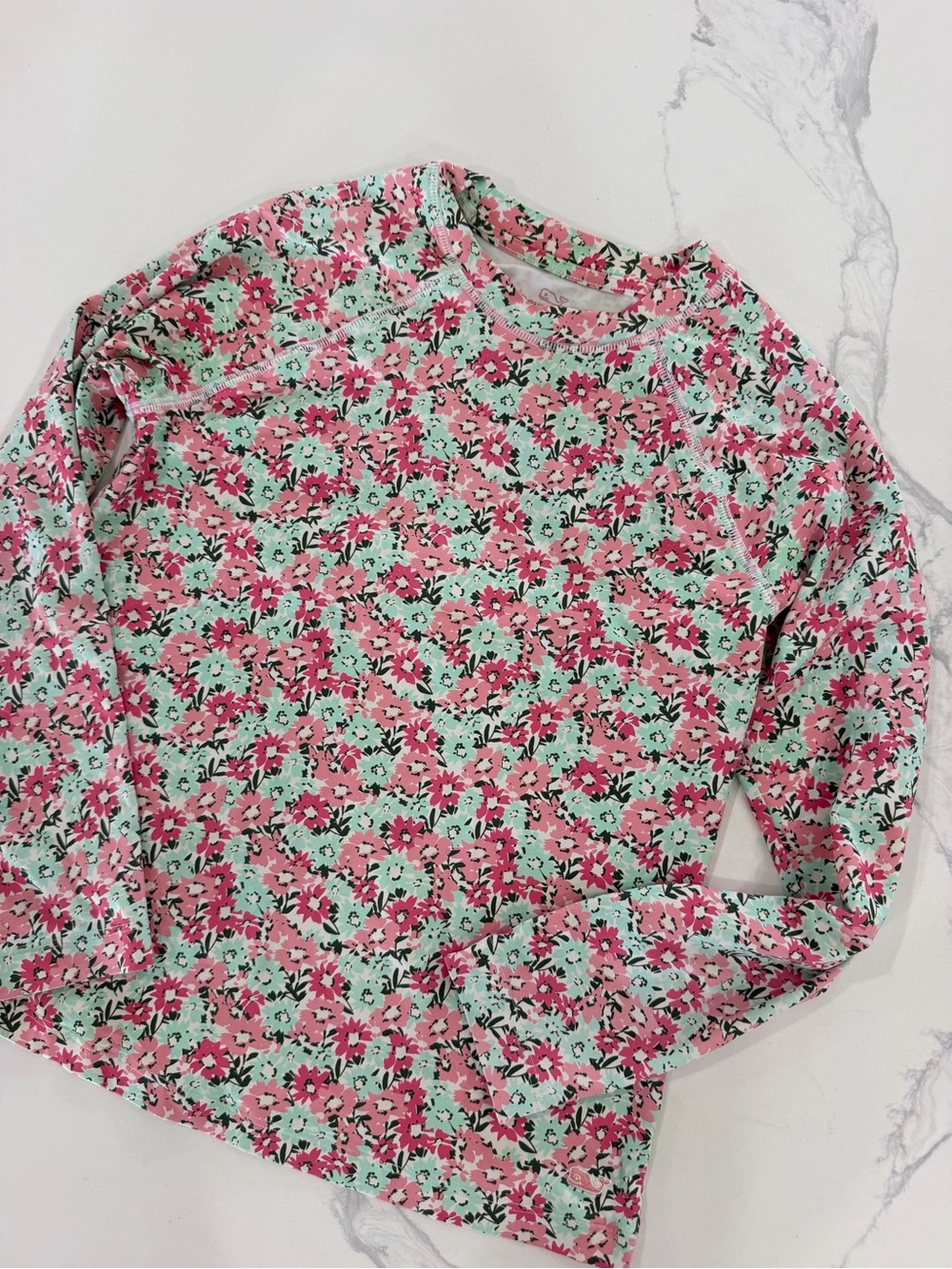 Vineyard Vines Girls Long Sleeve Floral Rash Guard Swim Top Size Large (14)